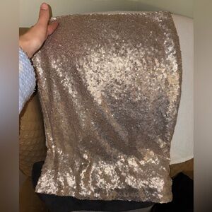 Champagne colored sequin skirt
